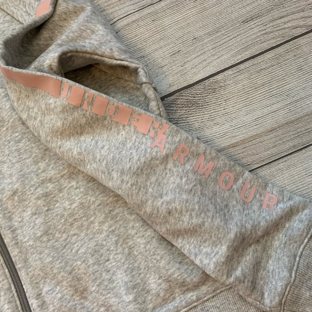 NWT Under Armour Light Gray & Pink Zip Up Jacket - Picture 3 of 7